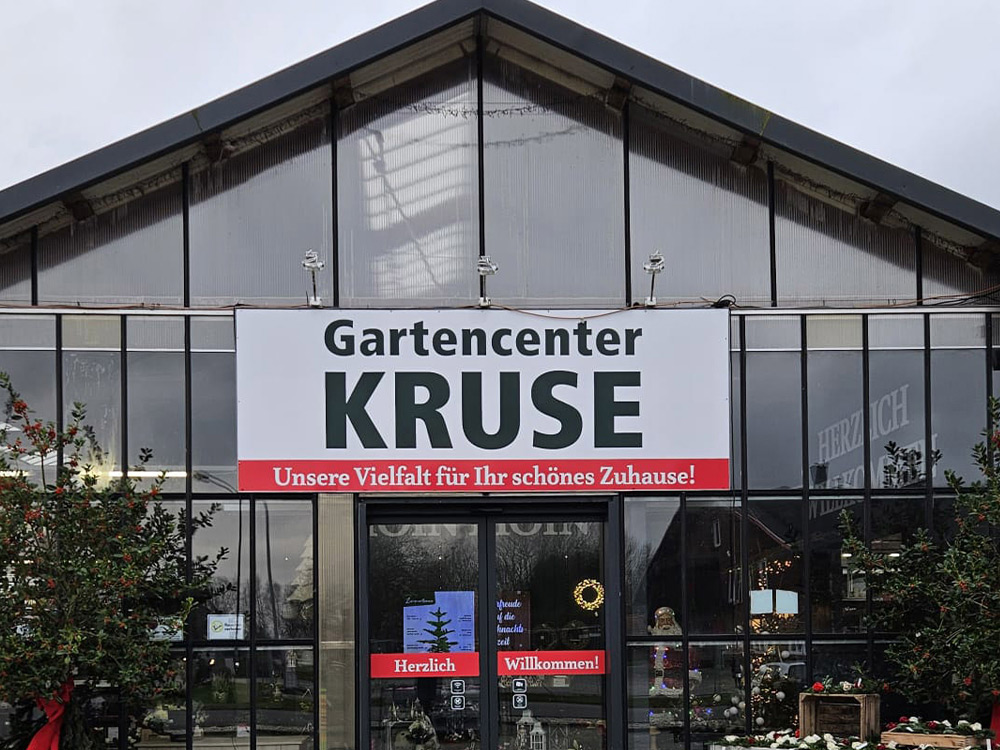 Gartencenter Kruse - Eingangsschild